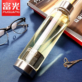 富光乐享单层泡茶玻璃杯 男女式带滤网 便携水杯子 26.9元