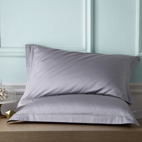双11预告：LENCIER 兰叙 北欧60支全棉贡缎纯色枕套 一对装 74*48cm 低至41元包邮