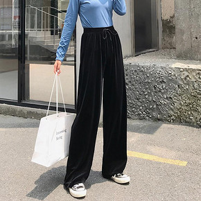 ￥29.9 金丝绒阔腿裤女秋冬