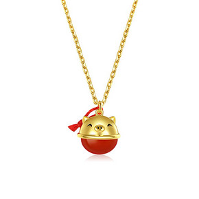 Onchic 小心诗 福运猪猪 925银镀18K金 储钱罐项链 139元 ￥139