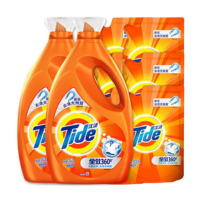 ￥64.5 Tide 汰渍 全效洗衣液 3kgx2瓶+500克x6袋