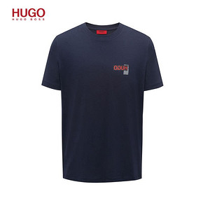 HUGO BOSS雨果博斯男装春夏 男装简约反转logo圆领印花短袖T恤 430元