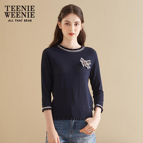 TeenieWeenie小熊女装木耳边毛衣套头针织衫TTKW83804W 219元