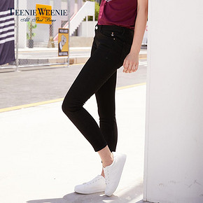 Teenie Weenie小熊休闲长裤黑色小脚裤紧身裤子TTTJ78902I 209元