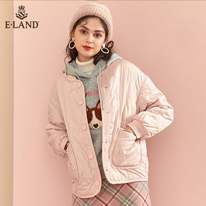 ￥459 ELAND 糖果色棒球服领口长袖短款棉服女EEJP949C1M