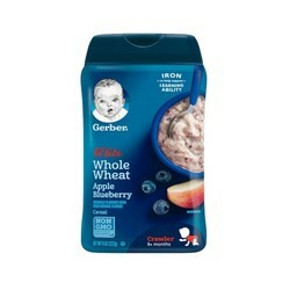 ￥21.37 19日10点、88VIP！ Gerber 嘉宝 婴幼儿全麦苹果蓝莓米粉 227g