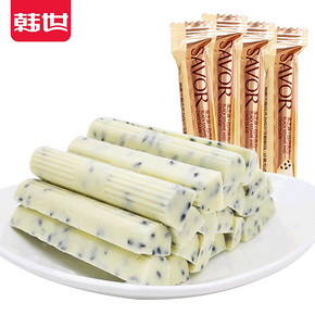 韩世黑芝麻白巧克力棒258g*2盒装办公室休闲零食批发（代可可脂） 16.8元