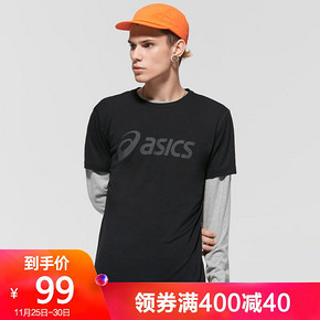 ASICS亚瑟士2019秋冬男式透气运动SILVER跑步短袖T恤 99元