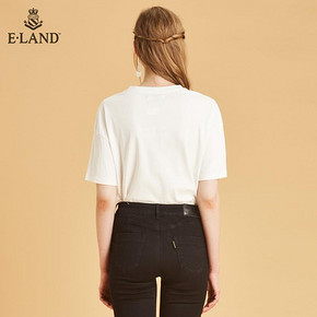 ELAND秋装嘻哈朋克韩版时尚休闲字母挂脖休闲T恤上衣女 179元