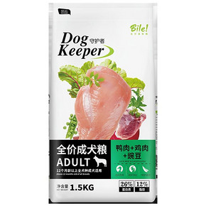 比乐低敏去泪痕 金毛巴哥秋田犬 鸭肉鸡肉豌豆成犬通用狗粮1.5kg 69元