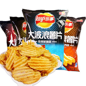 乐事大波浪薯片70g*8包零食小吃大礼包多口味膨化休闲食品送女友 18.5元