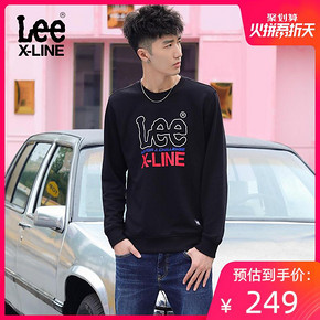 Lee X-LINE秋冬男女款logo印花时尚圆领情侣套头卫衣 火拼价249