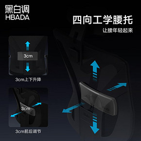 Hbada 黑白调 HDNY143 家用电脑椅 黑色 369元