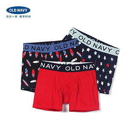 Old Navy男童家居短裤卡通印花772569 老海军B儿童平角内裤三件装 49元