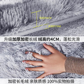 地毯卧室ins北欧风家用房间满铺可爱小长毛绒床边毯客厅茶几地垫 8.9元