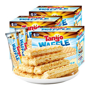 ￥12.96 88VIP： Tango 咔咔脆 牛奶夹心威化饼干 160g*3盒 *5件
