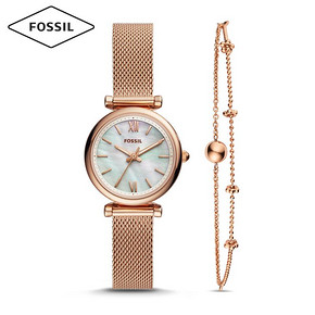 Fossil 2019春季新款贝母石英女表钢表带礼盒套装手表女ES4443SET 1049元