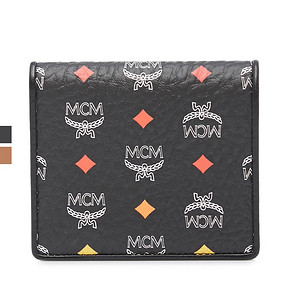 MCM经典款多色牛皮经典LOGO印花时尚百搭设计女士短款翻折钱包 900元