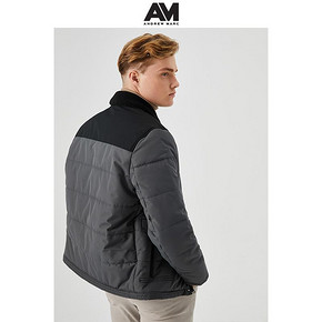 ANDREWMARC2019冬新款男士短款棉衣羊羔毛领棉袄拉链拼接棉服外套 *2件 344.4元