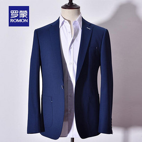 Romon/罗蒙蓝色西服男2019新款商务休闲职业装单西外套男 *2件 139元（合69.5元/