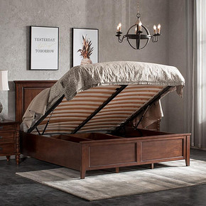 双12预告：优梵艺术 812801 Rhine美式轻奢双人床 1.8m 1989元包邮，前200名送床垫