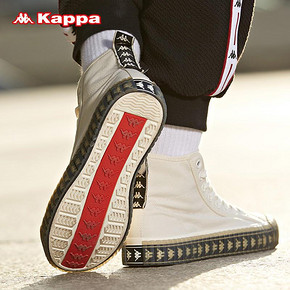 【双十二 年终大促】Kappa卡帕情侣男女串标运动休闲高帮帆布板鞋 到手价349