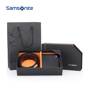 Samsonite/新秀丽男士皮带中青年腰带钱包+皮带二件套礼盒 TK2 389元