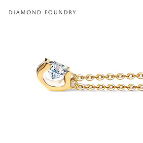 ￥2965包邮 DIAMOND FOUNDRY 培育钻石牛头扣项链 极简方爪钻石项链25分