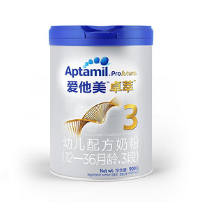 爱他美（Aptamil） 白金版 卓萃 婴幼儿奶粉 3段 900g  券后275元