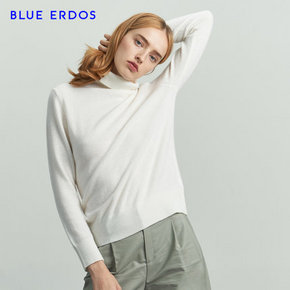 【双十二好价】BLUE ERDOS 19秋冬新款羊绒衫高领修身纯色短款纯羊绒针织衫 8.