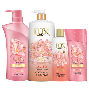 12日0点、88VIP：LUX 力士 桃花沁香（洗发水750ml+沐浴露720g+洗沐100g*2） *4套 94.