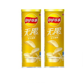 乐事薯片桶装忠于原味104g*2罐休闲食品零食小吃组合膨化食品小吃 *2件 30元