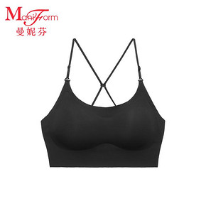 曼妮芬短款带杯美背背 舒适无痕吊带款文胸随心搭内衣女 179元