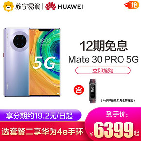 华为（HUAWEI） Mate 30 Pro 5G版 智能手机 8GB+128GB 6399元