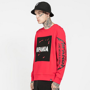 HIPANDA 男款 红色绣花卫衣 249元