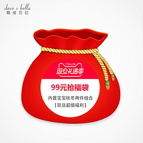 davebella 戴维贝拉 双旦专享 男女宝秋冬季两件装福袋 99元包邮