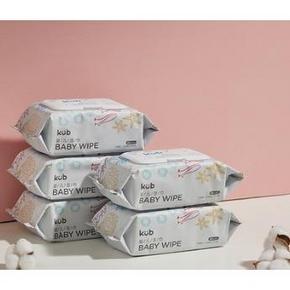 ￥22 88VIP： KUB 可优比 婴儿手口专用湿巾 80抽*5包 *6件