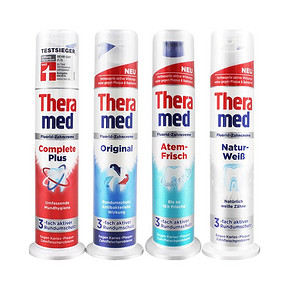 德国Theramed汉高护齿达进口按压式站立式牙膏亮白防蛀 *5件 91元（合18.2元/件
