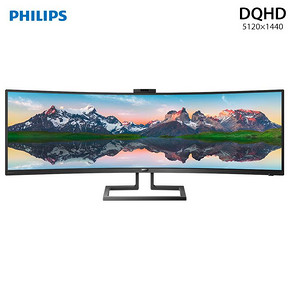 ￥8999包邮 飞利浦（PHILIPS） 499P9H1 49英寸带鱼屏显示器（5120×1440、1800R、sRGB