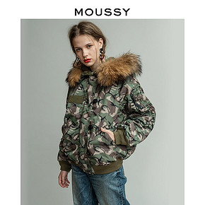 MOUSSY 秋冬新款可脱卸毛领可脱卸内胆短款棉服大衣 奇妙夜爆款 269.5元