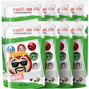 立白洗衣液 天然茶籽除菌蜘蛛侠漫威套装500G*8袋 复仇者联盟 *5件 142.27元（