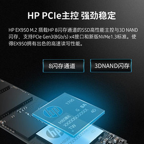 ￥929 HP惠普EX950系列1TBM.2NVMeSSD固态硬盘