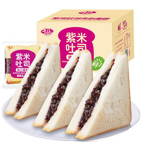 千丝紫米面包整箱奶酪吐司黑米夹心好吃的切片手撕早餐蛋糕小零食  券后5.