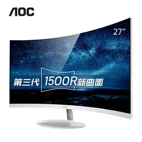 AOC CQ27N2 27英寸曲面显示器（1500R、2K） 1299元