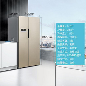 ￥5599 SIEMENS西门子KA92NV03TI610升对开门冰箱