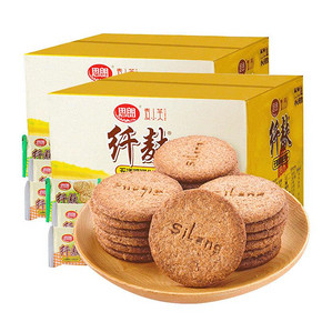 思朗年货纤麸无添糖粗粮消化饼干1.02公斤*2箱木糖醇零食小吃富锦 *4件 118.46