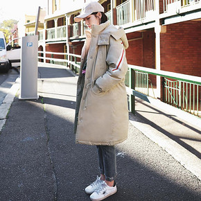 ￥172.8 限尺码：韩都衣舍 CQ8271 女士中长款连帽羽绒服