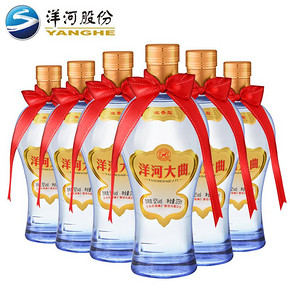 洋河大曲52度375ml 6瓶装 洋河官方旗舰店 浓香型白酒 *2件 368元（合184元/件）