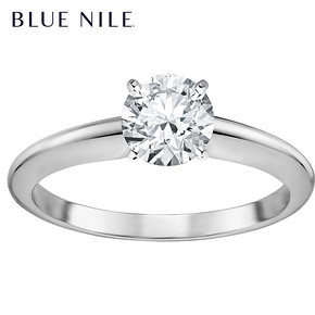 ￥6400 BlueNile0.3克拉14k白金小巧单石订婚戒指