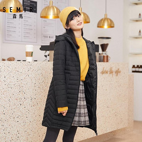 Semir 森马 13-078130051 女式连帽中长款羽绒服 *3件 390元（合130元/件）